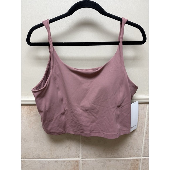 Lululemon Align Twist-Strap Crop Tank Top Mauve XL NWT Nulu Built-In Bra - Picture 2 of 12